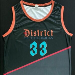 Kyle Kuzma District of Columbia #33 Black Custom Jersey Tank Top Men’s Large